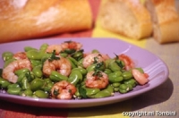 Recettes de cuisine : Crevettes aux fèves